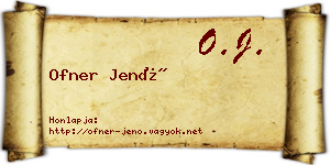 Ofner Jenő névjegykártya
